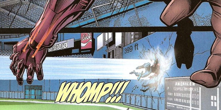 Iron Man throws Luke Cage