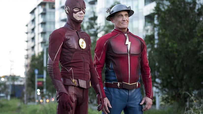 John Wesley Shipp as Jay Garrick alongside Grant Gustin in and as The Flash (2014-2023)