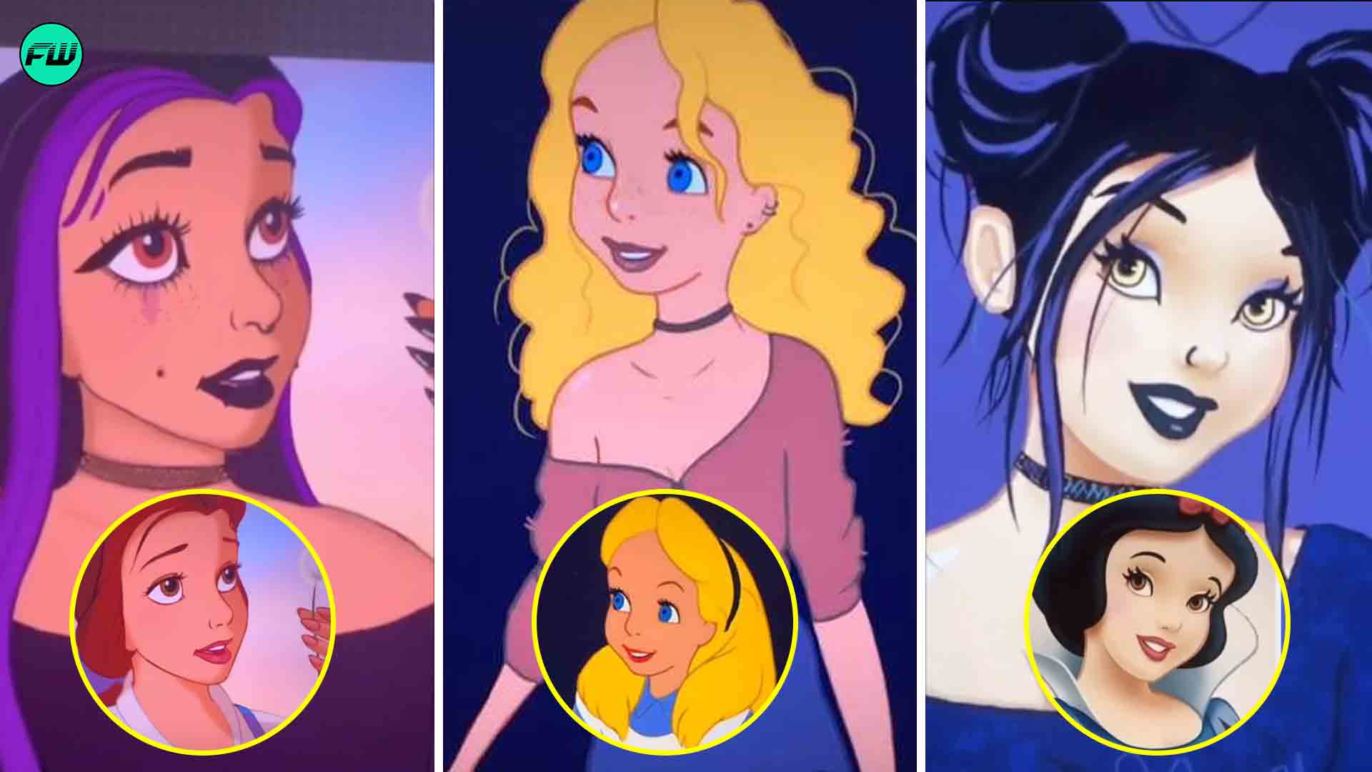 Artist Creates Hilarious Gen Z Makeovers of Disney Characters: - FandomWire
