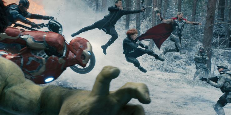 Avengers fight HYDRA in Avengers Age of Ultron Cropped
