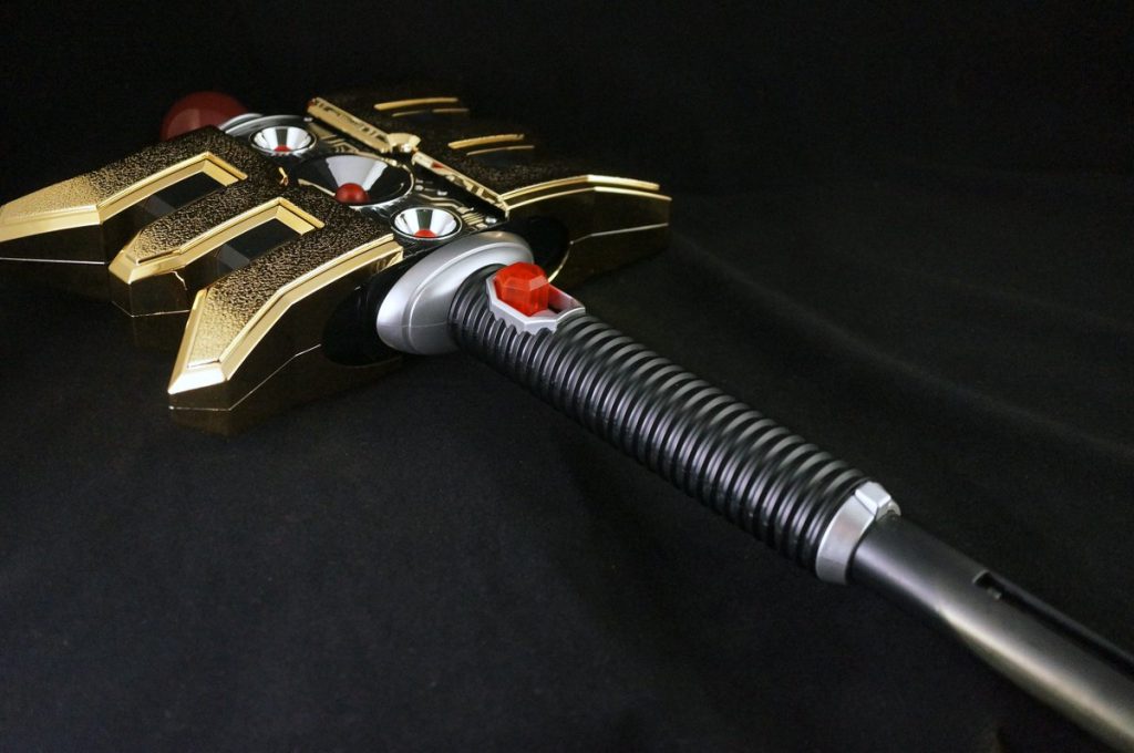 Golden Power Staff in Power Rangers Staff (1996) The fast and blunt weapon Golden Power Staff is the personal weapon of the Gold Ranger. It is the primary source of the Gold Rangers Powers. It can fire energy beams and bring a real gold rush against the Machine Empire. The Staff can even transfer the Gold Ranger's power into other individuals. But the only problem which arises here is that the powers aren't entirely consistent with humans. The powers could end up draining their life force. Someone from the planet Triforia can only constrain the Power Staff and the powerful golden force.