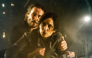 Trinity (Carrie-Anne Moss) and Neo (Keanu Reeves) in The Matrix Resurrections 