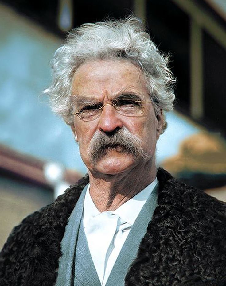 Mark Twain, author of books like Adventures of Tom Sawyer, Huckleberry Finn