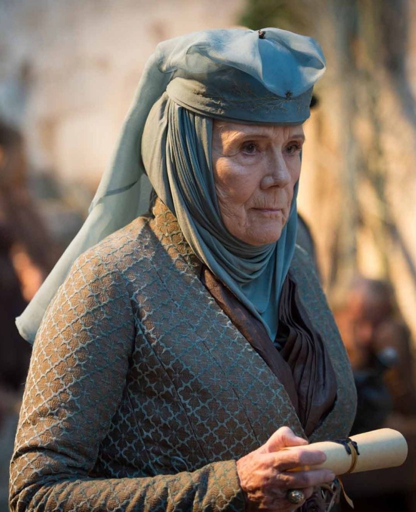 Olenna Tyrell - Killed at Highgarden by Jamie Lannister.