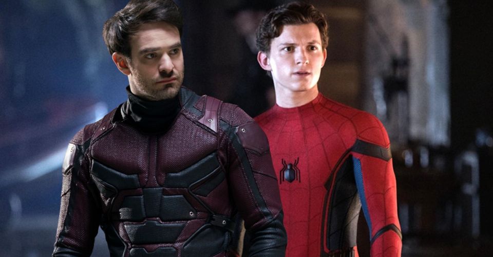 Charlie Cox as Daredevil and Tom Holland as Spider Man