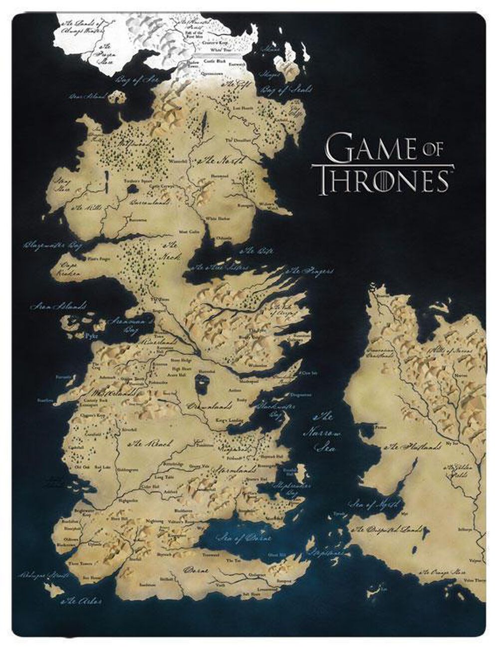 A map of Westeros from Game of Thrones