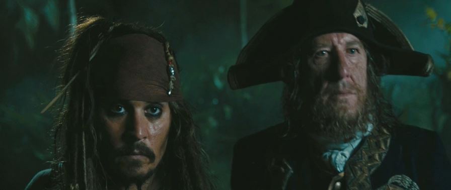 Captain Jack Sparrow and Captain Barbossa