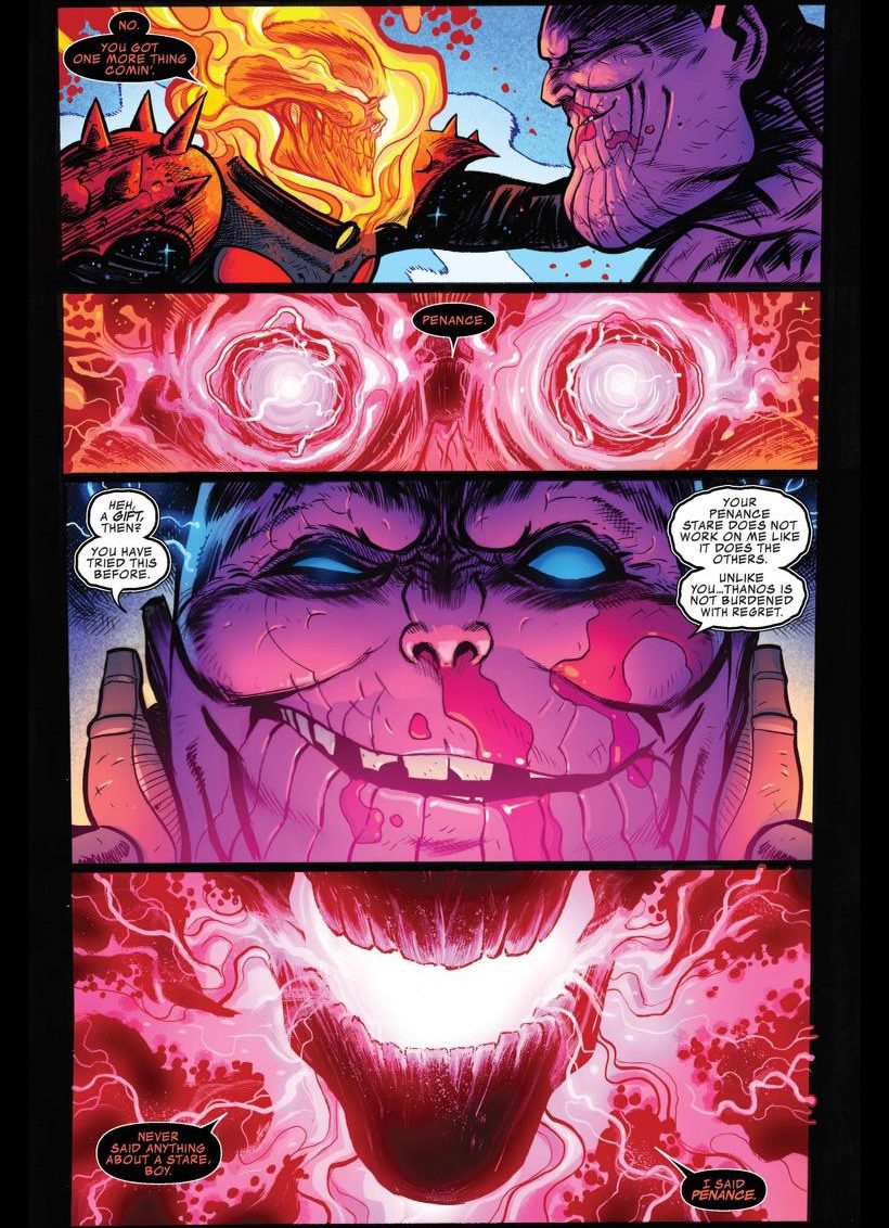 Thanos #15 - Thanos calls the Penance Stare 'Beautiful'