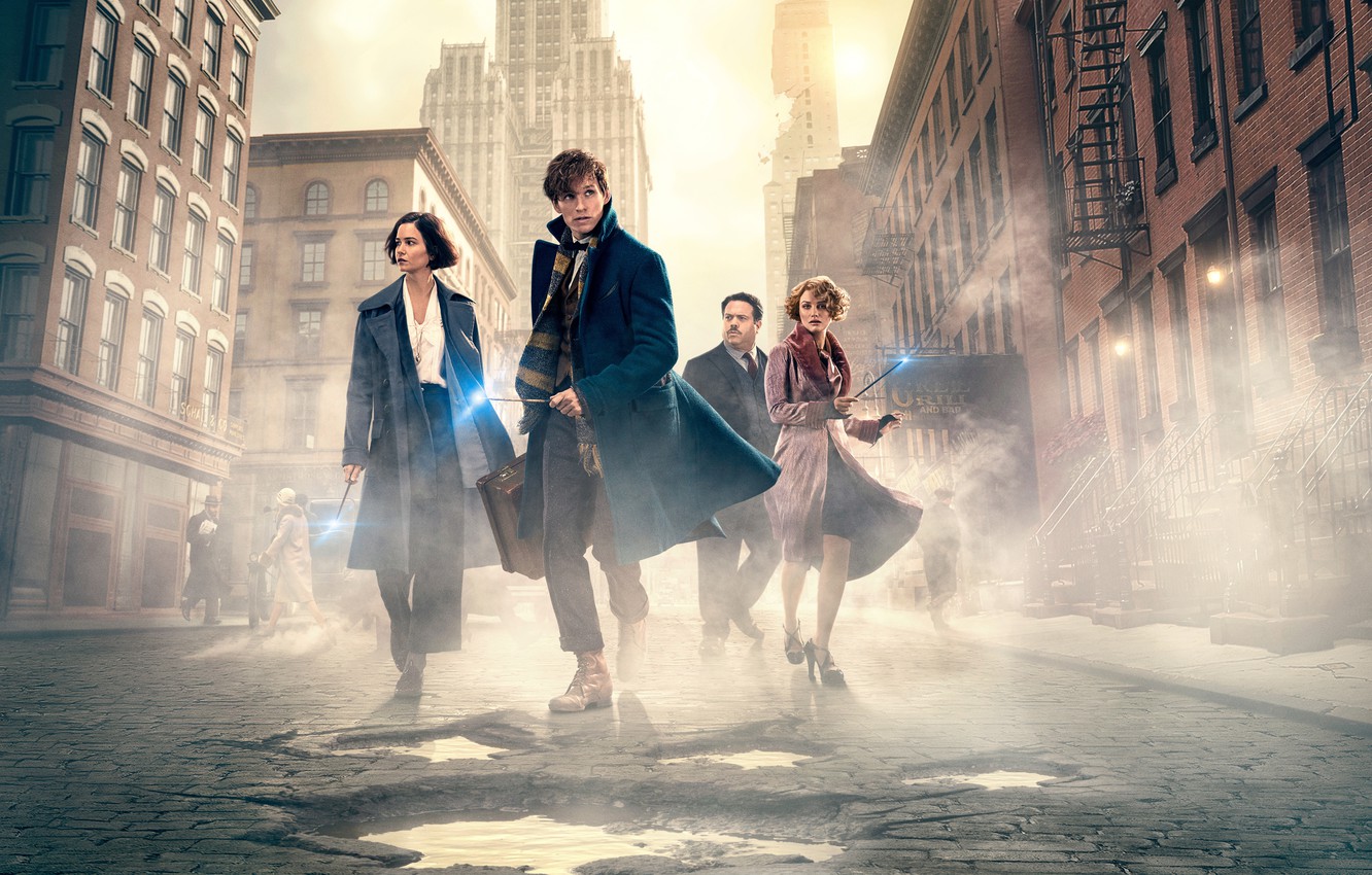 The primary cast of the Fantastic Beasts series.