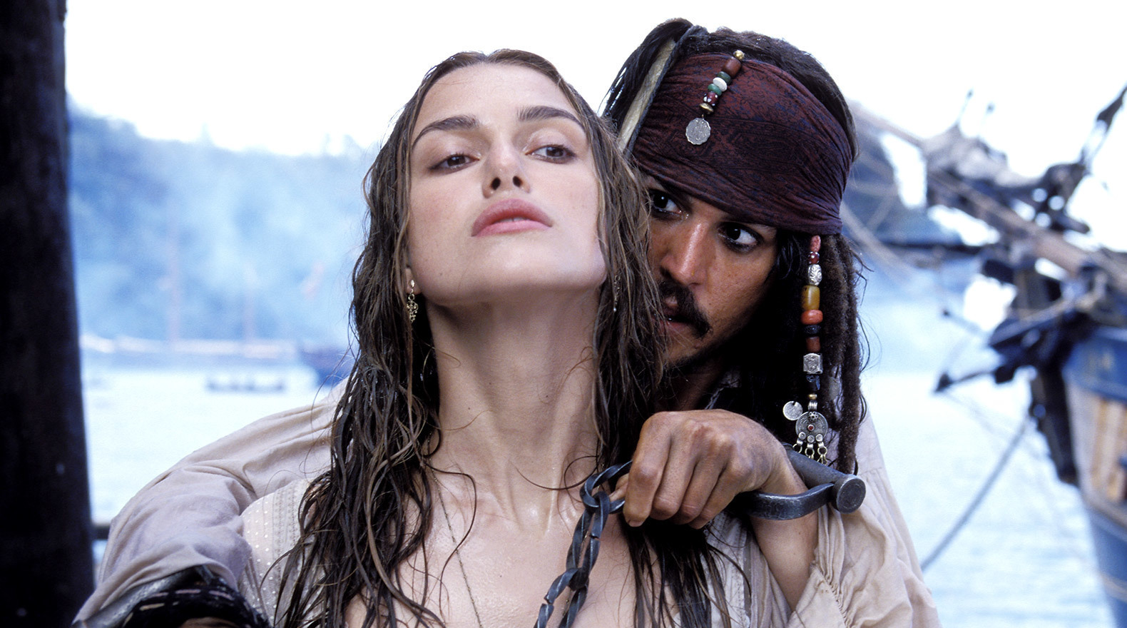 Jack Sparrow and Elizabeth Swan.