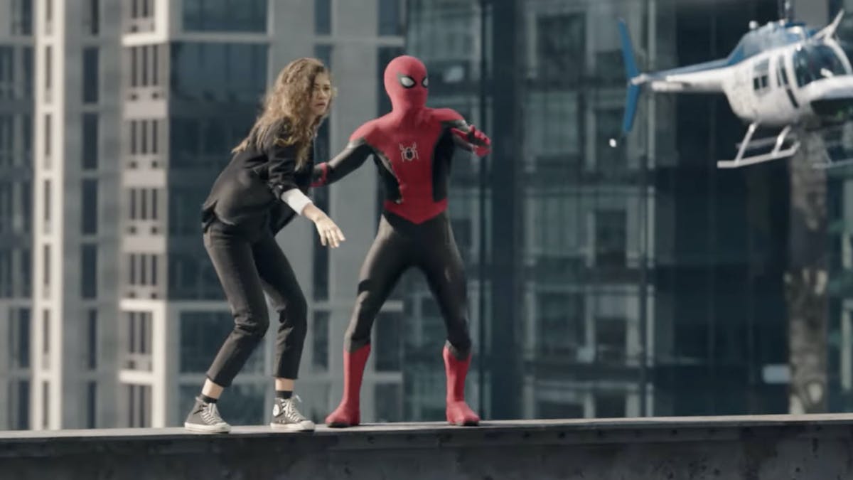 Peter Parker and MJ in Spider-Man: No Way Home.