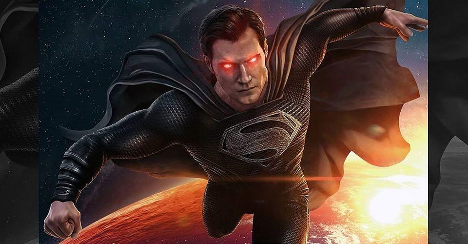 Henry Cavill's Superman in an all-black suit.
