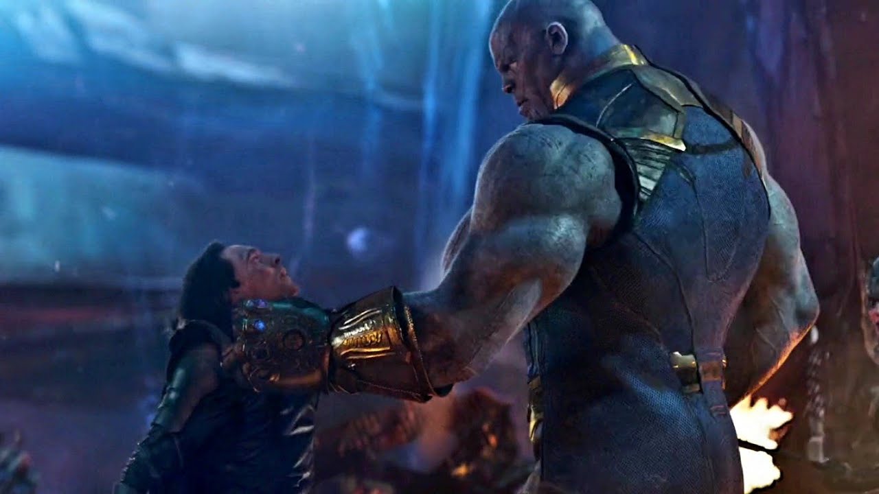Thanos killing Loki in Avengers: Infinity War.