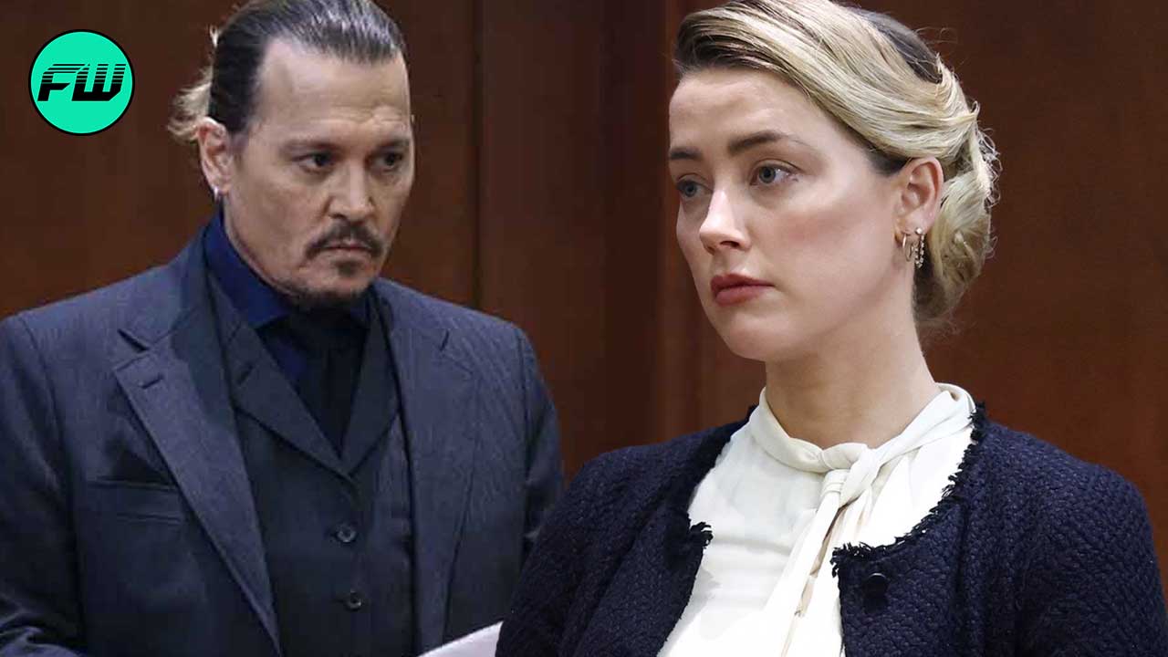 Johnny Depp and Amber in courtroom during trial