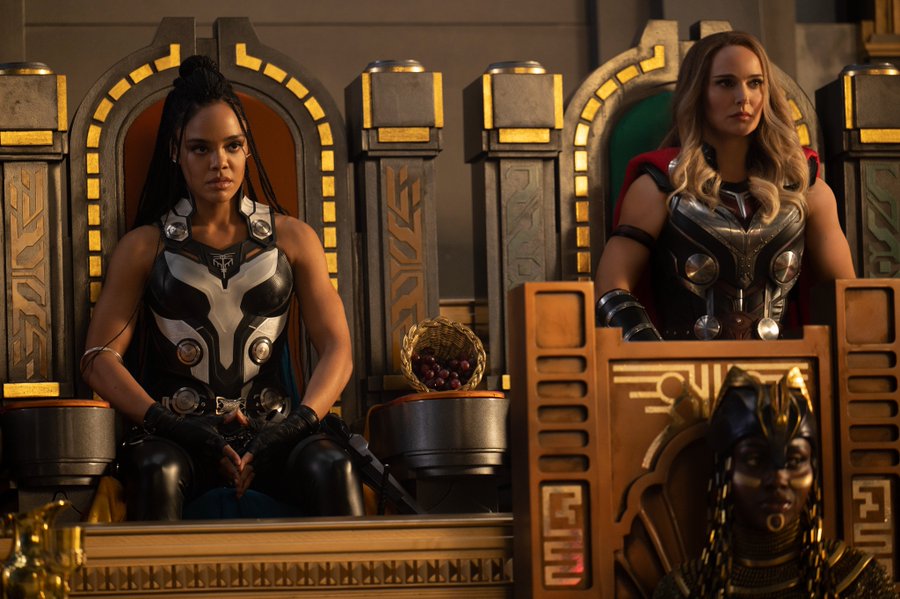 Valkyrie with Mighty Thor and Bast in Thor: Love and Thunder
