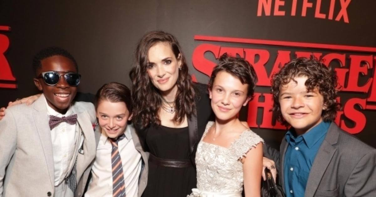 Winona Ryder with Stranger Things cast - Winona Ryder Says Film Directors Once Found Her Unattractive
