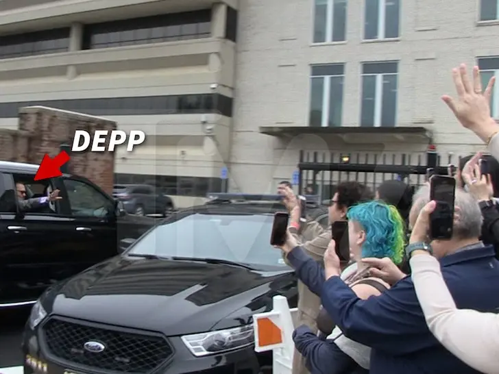 Depp gets a hero's welcome at court