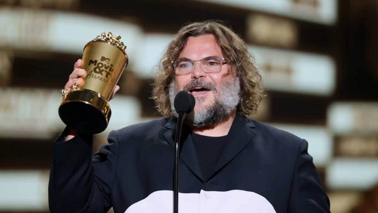 Jack Black gets emotional while accepting the award