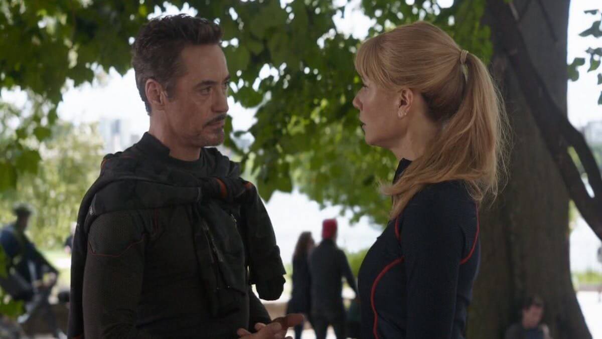 Tony Stark with Pepper Potts.