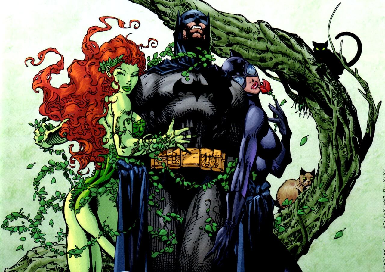 Batman and Poison Ivy.