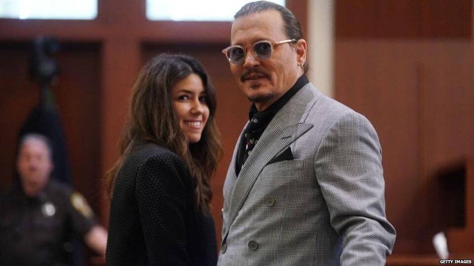 Johnny Depp and Camille Vasquez in court.