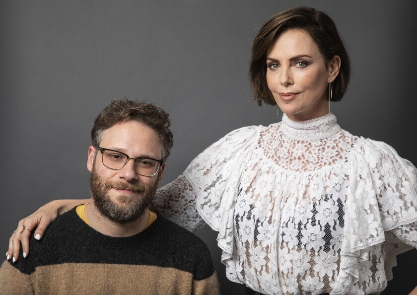 Charlize Theron and Seth Rogen.