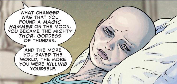Jane Foster in the hospital.