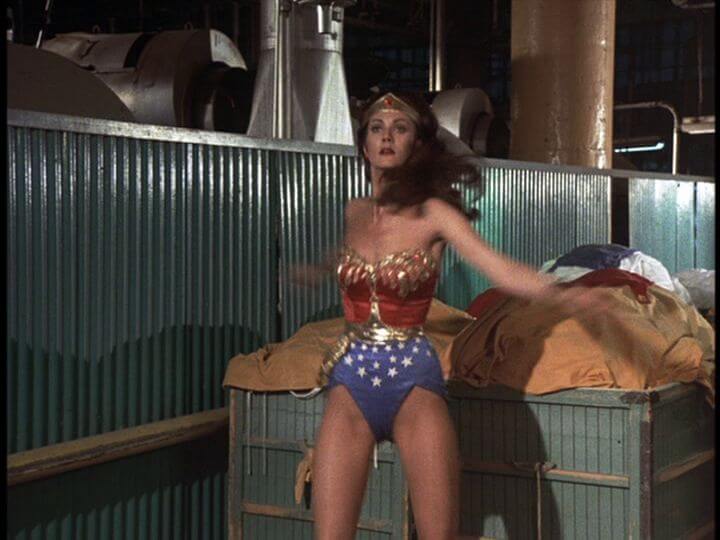 Lynda Carter in a scene from Wonder Woman.