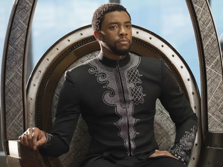 Chadwick Boseman as King T'Challa in Black Panther (2018).