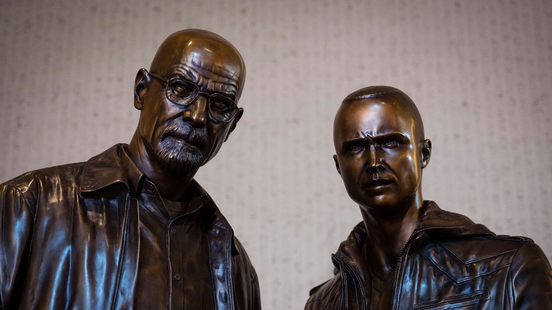 The bronze Statues Of Walter White And Jesse pinkman