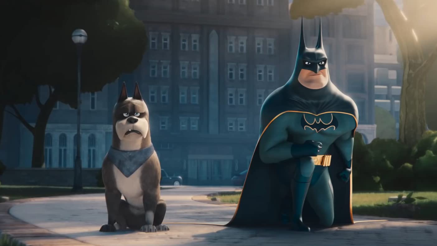 Kevin Hart as Ace and Keanu Reeves as Bruce Wayne/Batman in DC League of Super-Pets