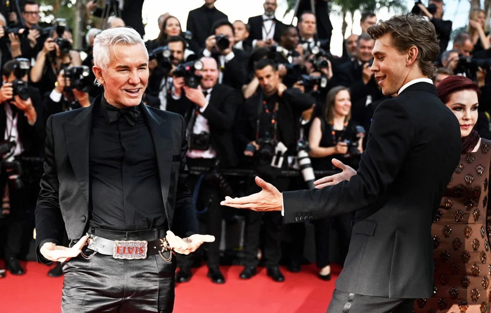 Austin Butler and Baz Luhrmann on the Red Carpet during Elvis premiere