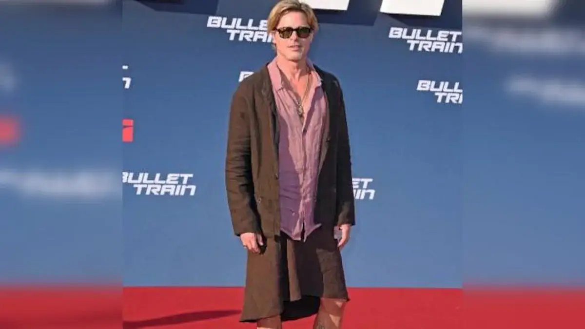 Brad Pitt spotted in skirt