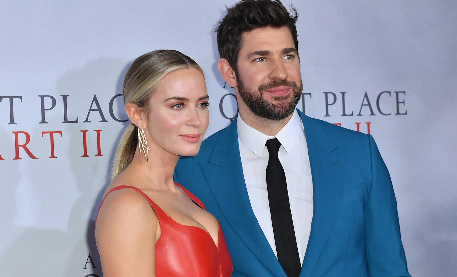 Emily Blunt along with John Krasinski at the premiere of A Quiet Place Part II (2020).