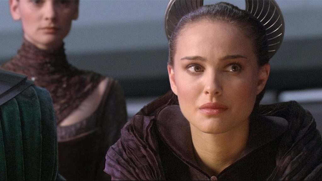 Natalie Portman as Padme Amidala in the Star Wars franchise.