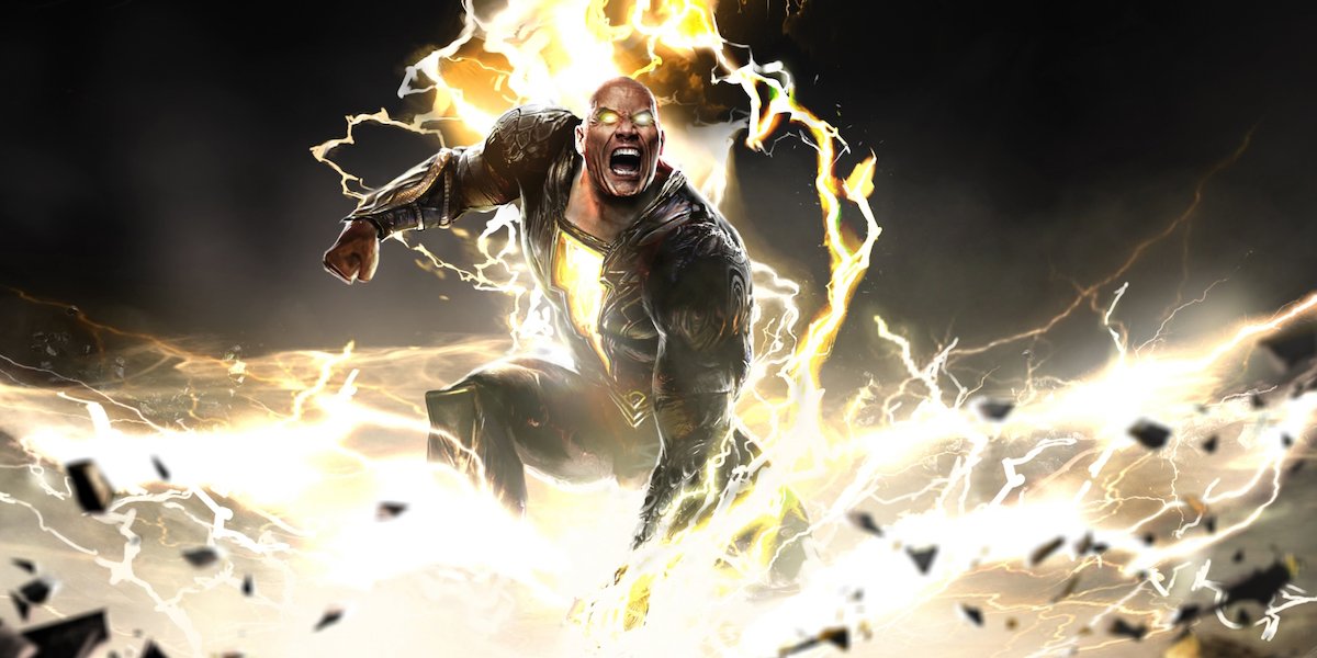 Black Adam during one of his badass moves.
