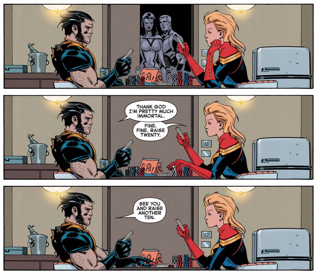 Wolverine and Captain Marvel Friendship