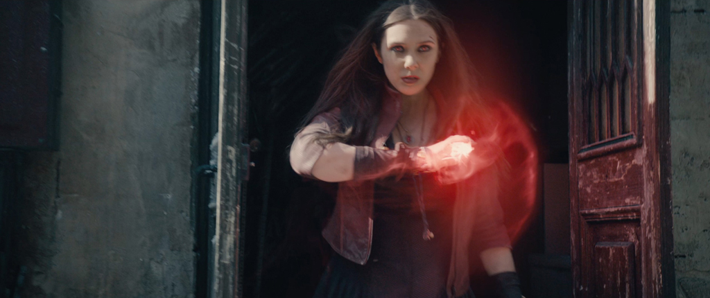 Wanda Maximoff (now Scarlet Witch) in Avengers: Age of Ultron (2015).