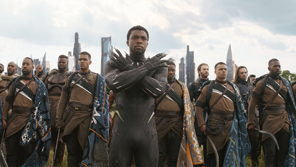 Chadwick Boseman as Black Panther in Avengers: Infinity War (2018).