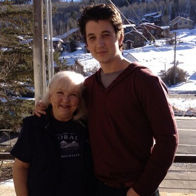 Miles Teller with his grandmother Leona Flowers 