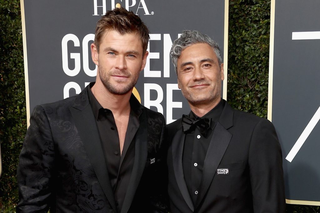 Chris Hemsworth (left) and Taika Waititi (right) at the Annual Golden Globe Awards.