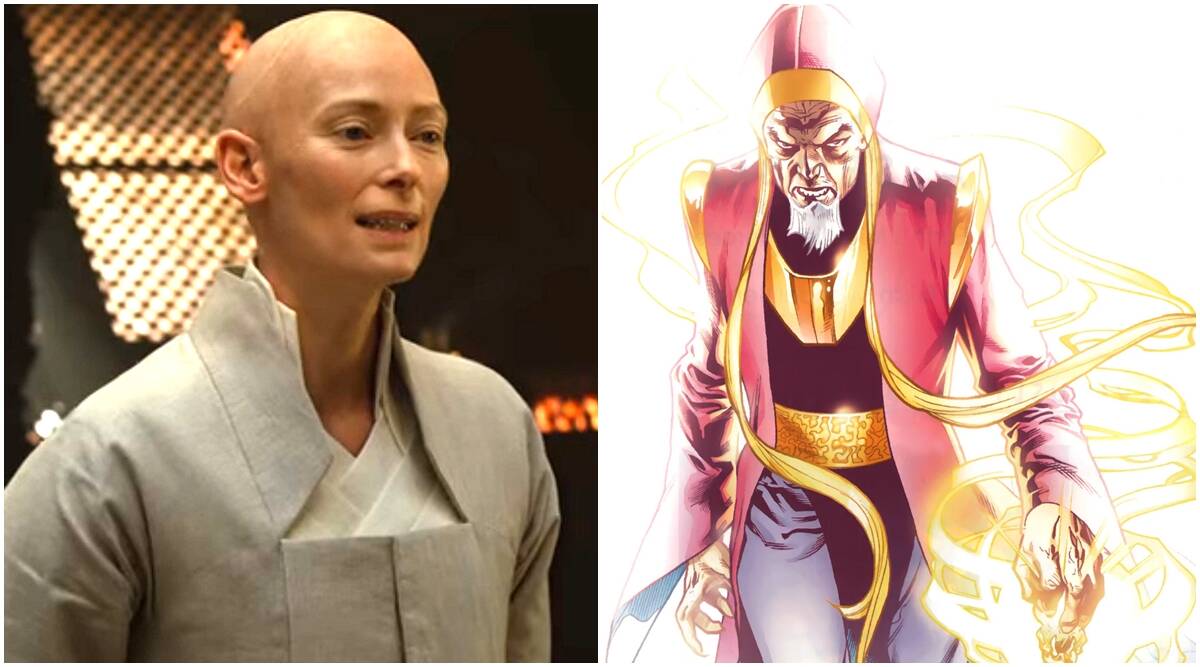 The Ancient One as seen in movie compared to comics.