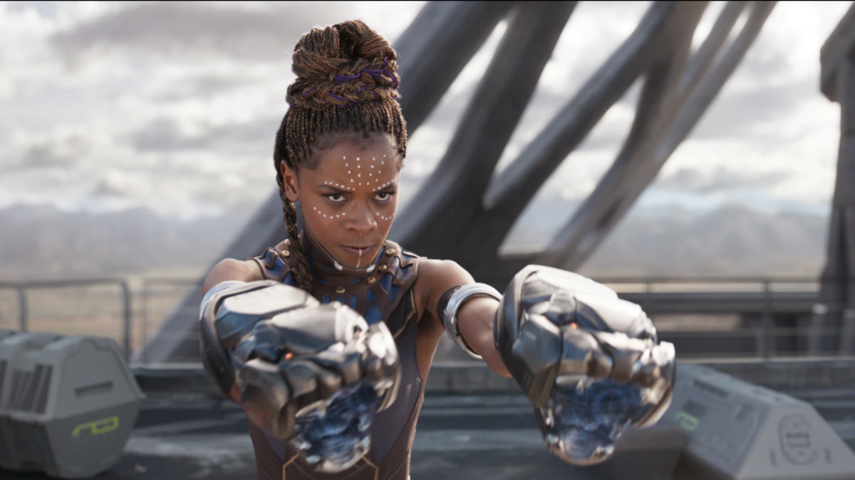 Letitia Wright as Shuri in Black Panther (2018).