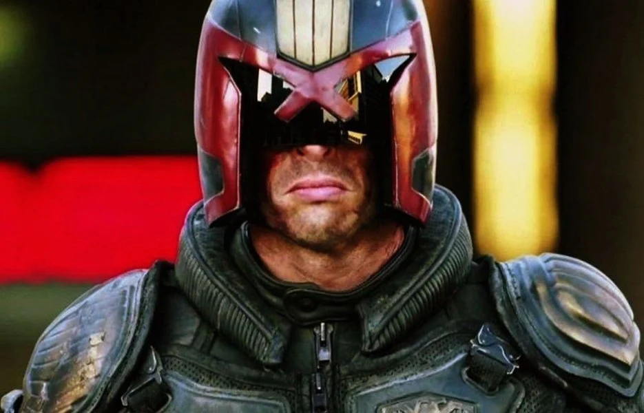 Karl Urban as Judge Dredd in Dredd