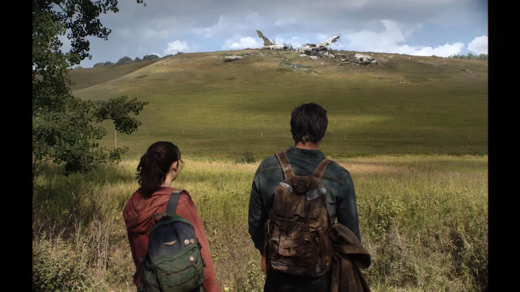 Bella Ramsey (left) and Pedro Pascal (right) in The Last of Us.