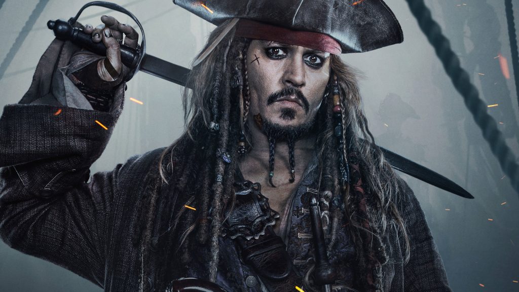 Johnny Depp as Captain Jack Sparrow in Dead Men Tell No Tales (2017).
