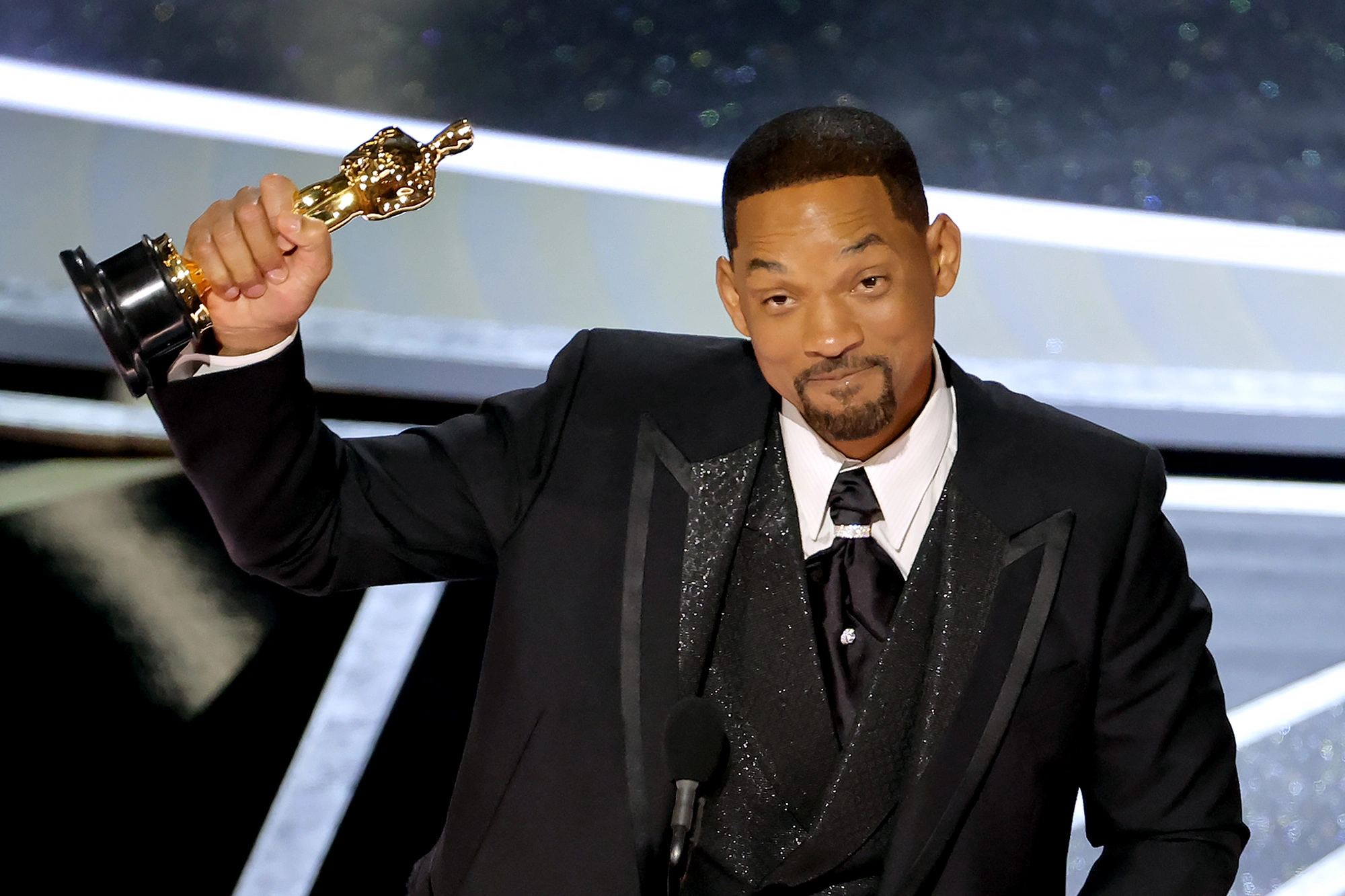 Will Smith at his acceptance speech during the Oscars.