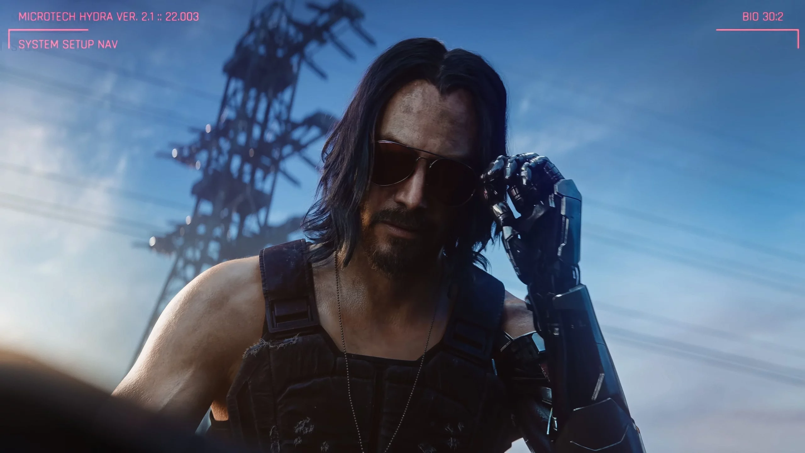 Keanu Reeves as Johnny Silverhand in Cyberpunk 2077 (2020).