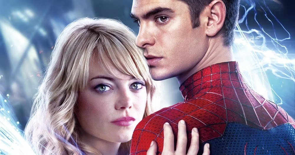 Andrew Garfield and Emma Stone as Peter Parker and Gwen Stacy