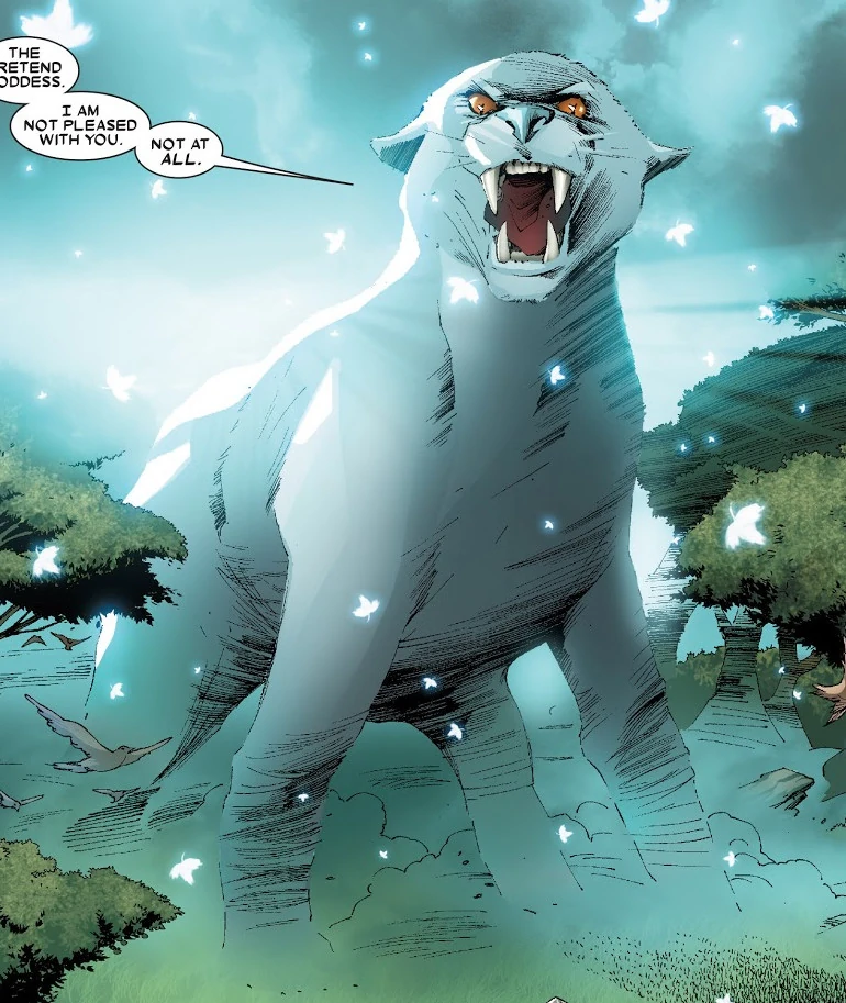 Bastet, seen in Panther form in the comics.